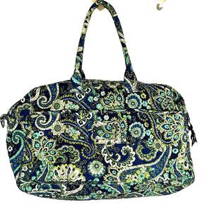 Vera Bradley Large Duffle Bag Rhythm & Blues Grand Traveler Cotton Carry-on